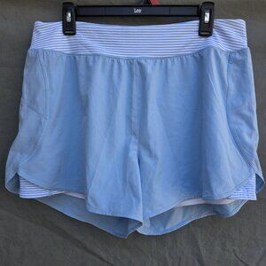 Southern Tide Women's Nonie Blue Striped Athletic Workout Shorts Women's Size XL